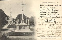 La POSTAL Calvaire de la VENDIMIA del bretón tiene Botrel pesado