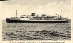 CPA Alger Le Paquebot El Djezair de la Cie de Navigation Mixte courrier Marseille alger 