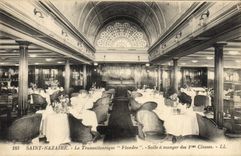 CPA Saint Nazaire Le Transatlantique Flandre Salle a manger des 1eres classes Bateau