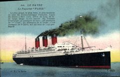 CPA Le Havre Le Paquebot Paris Bateau