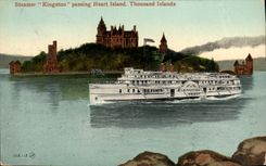 CPA Steamer Kingston Passing Heart Island Thousand Islands Bateau