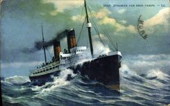 CPA Steamer Par Gros Temps Bateau