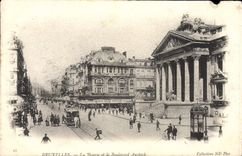 CPA Bruxelles La Bourse et le Boulevard Anspach