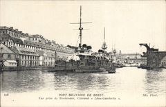 CPA Brest Port Militaire Vue Prise de Bordenave Cuirasse Leon Gambetta