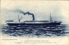 CPA Marine De Commerce Francaise Volubilis Paquebot de la Compagnie Generale Transatlantique Bateau