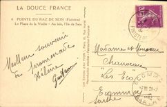 VINTAGE POSTCARD Point Of the Strong current Of Center the Lighthouse of the Old woman With Far the island from Center