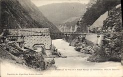 CPA Les gorges du Drac et le grand barrage en construction 