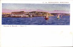 CPA Cie des Messageries Martimes Panorama de Marseille 