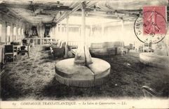 CPA Compagnie Transatlantique Le Salon de Conversation