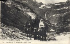 VINTAGE POSTCARD Returning Gavarnie of the Circus Ass Mule