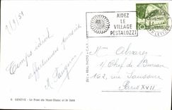 MODERN CARD Geneva the Bridge Of Mont Blanc And the Jura