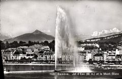 MODERN CARD Geneva Jet Of Water And Mont Blanc