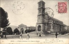 CPA Bone L'Eglise Cathedrale Et Le Palais De Justice