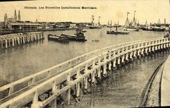 CPA Ostende Les Nouvelles Installations Maritines Bateaux