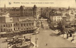CPA Bruxelles Porte De Namur Fontaine De Brouckere Et Chaussee D'Ixelles