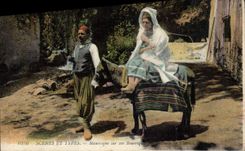 CPA Scenes Et Types Mauresque Sur Son bourriquet Ane mule