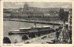 CPA Geneve Vue Generale Bateau