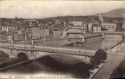 VINTAGE POSTCARD Geneva Seen As the crow flies Of the Bridge Of Coulouvrenivre