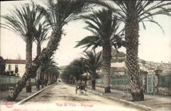 CPA Vue De Ville Paysage Voiture Ane 