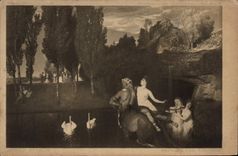 VINTAGE POSTCARD Verlag Juluis Hand-barrow Berlin Eagle Swan