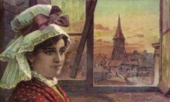 CPA Femme Foklore Coiffes Normandes Honfleur 