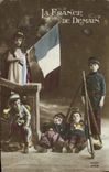 VINTAGE POSTCARD France Of Tomorrow Militaria Children