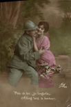 VINTAGE POSTCARD Close To You I Tressaille Go Towards Happiness Militaria soldier