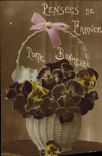 VINTAGE POSTCARD Thought Of France Flowers