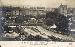 VINTAGE POSTCARD the Festival Of the Flags July 14th, 1917 Ravelled Place of the Militaria Nation
