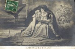 VINTAGE POSTCARD Good-byes In Militaria France