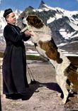 CPM Pere Du Grand Saint Bernard Son Chien