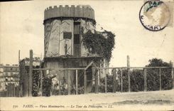 VINTAGE POSTCARD Paris Old Montmartre the tower of the philosopher