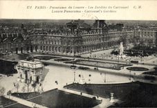 CPA Paris Panorama Du louvre Les Jardins Du Carrousel