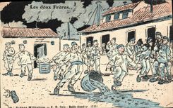CPA Les Deux Freres Scenes militaires Militaria
