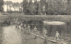 CPA Passerelle Legere D'Infanterie Militaria