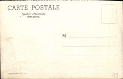 CPA Spahis Marocains Chargeant Militaria