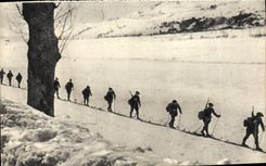 CPM Entrainement Des Eclaireurs Skieurs Chasseurs alpins Militaria 