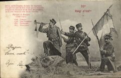 CPA Salut Noble Drapeau 32eme regiment d'infanterie Militaria 