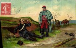 CPA Un Secours Militaria 