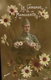 VINTAGE POSTCARD Fantasy Man Militaria Soldier the Language Of the Marguerite
