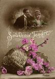 VINTAGE POSTCARD Fantasy Woman Tender Man Souvenir