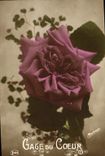 VINTAGE POSTCARD Fantaisie Rose Flowers Guarantees Heart