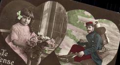 VINTAGE POSTCARD Fantasy Child Soldier Militaria Heart