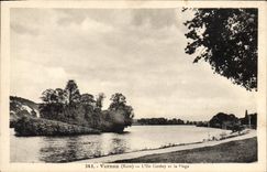 CPA Vernon L'Ile Corday et la Plage