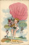VINTAGE POSTCARD Good Festival Mamam Parachute