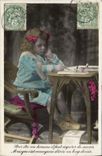 VINTAGE POSTCARD Fantasy Writing Child