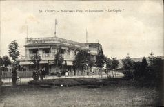 VINTAGE POSTCARD Vichy New Parks and Restoring the Cicada