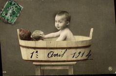 VINTAGE POSTCARD Fantasy Child Baby teddy bear