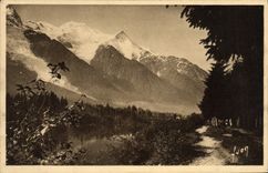 POSTAL Chamonix Mont Blanc de la VENDIMIA el espejo de Mont Blanc