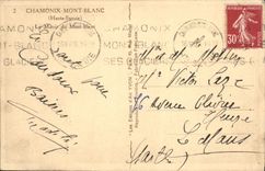 POSTAL Chamonix Mont Blanc de la VENDIMIA el espejo de Mont Blanc